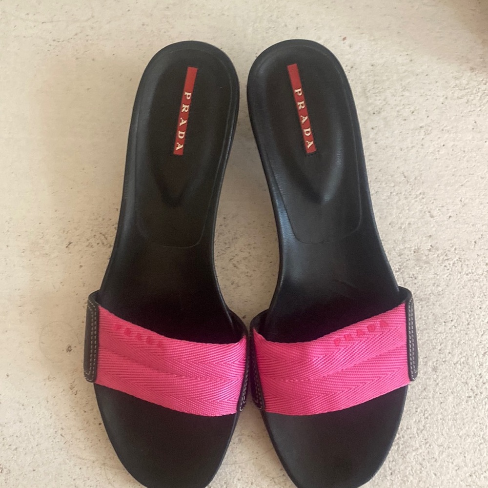 Prada Slides Kitty Heel